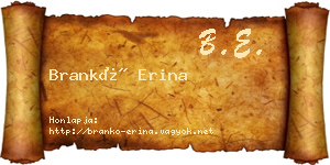 Brankó Erina névjegykártya